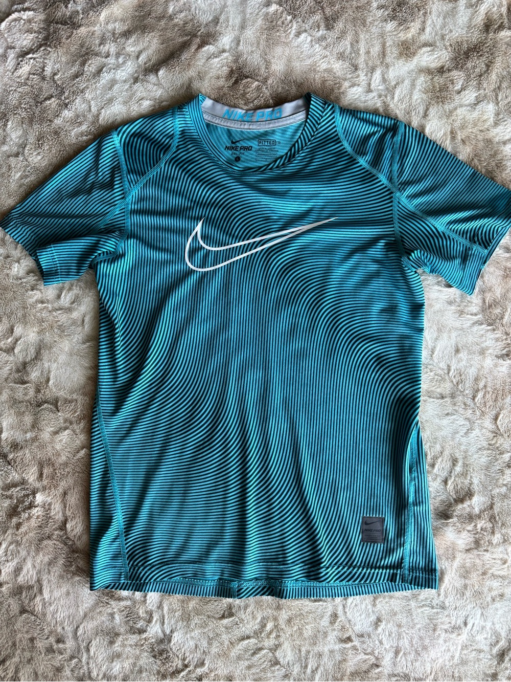 Nike Kids' Teal Short-Sleeve Athletic Tee with White Swoosh